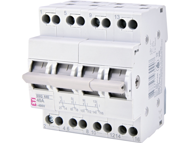 detail Přepínač ETI SSQ 440 4P 40A I-0-II